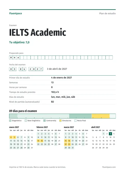 Portada: tu examen, tu objetivo, la fecha y la cuenta atrás